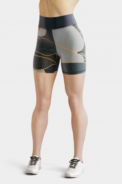 biker shorts golden leaves front by utopy