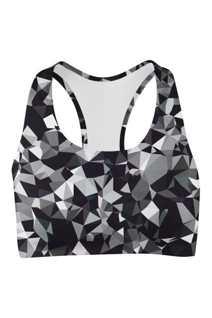 black crystal sport bra front by utopy