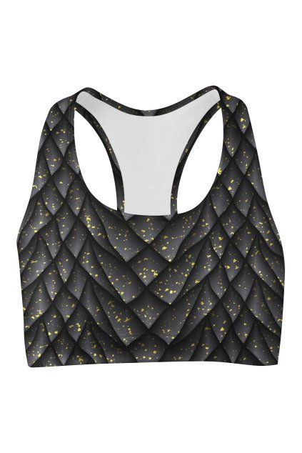 black shard sport bra front by utopy