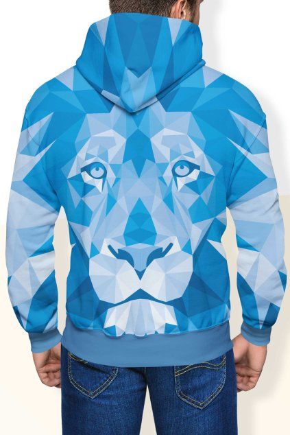 panska mikina blue lion fullprint back by utopy
